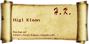 Higl Kleon névjegykártya